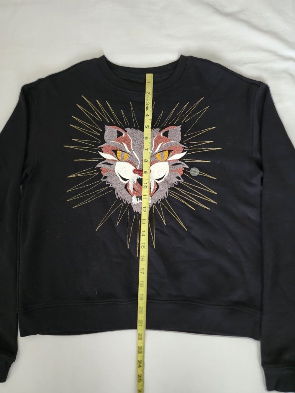 Aeropostale Embroidered Beaded Cat Feline Graphic Crewneck‎ Sweatshirt Sz Medium - Picture 11 of 11